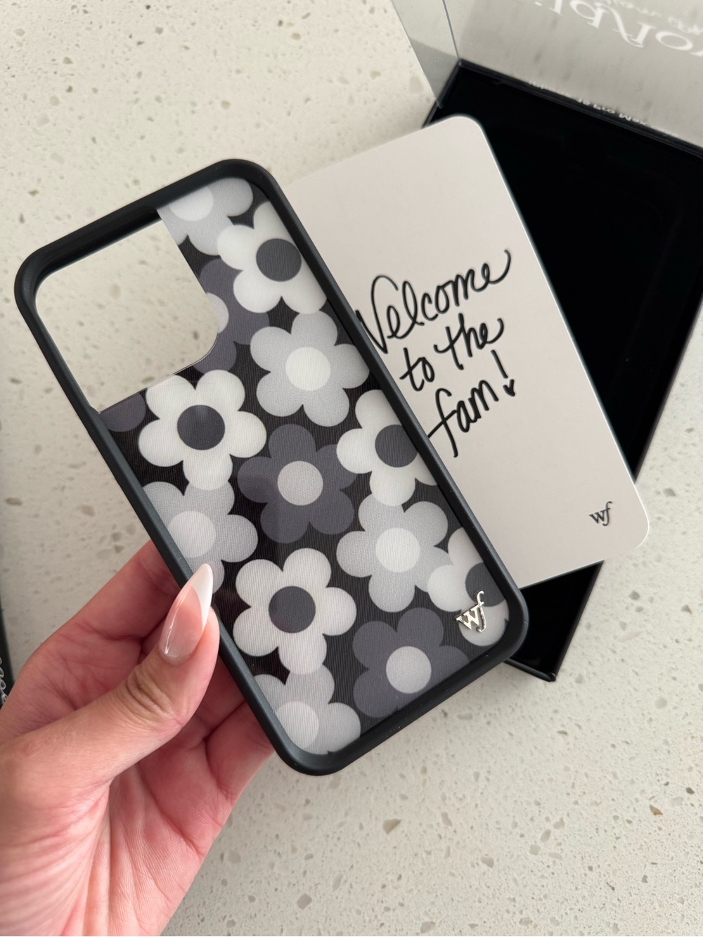 Wildflowers Black and White Floral iPhone Case - Daisy Pattern